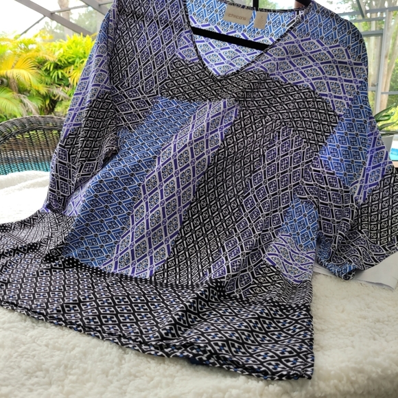 Chico's Lightweight Patchwork Print Top Sz.3=XL/16 - Picture 3 of 11